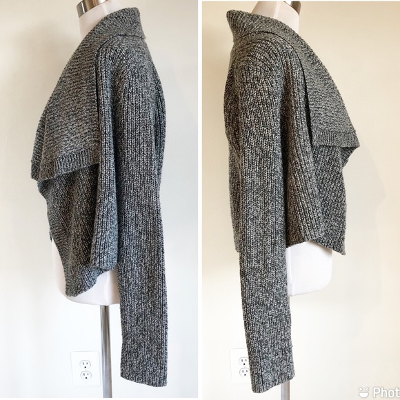 Express Marled Waterfall Cropped Cardigan Sweater Jacket, size Medium - Picture 4 of 16